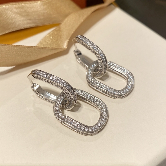 Platinum plated earrings - Picture 1 of 5